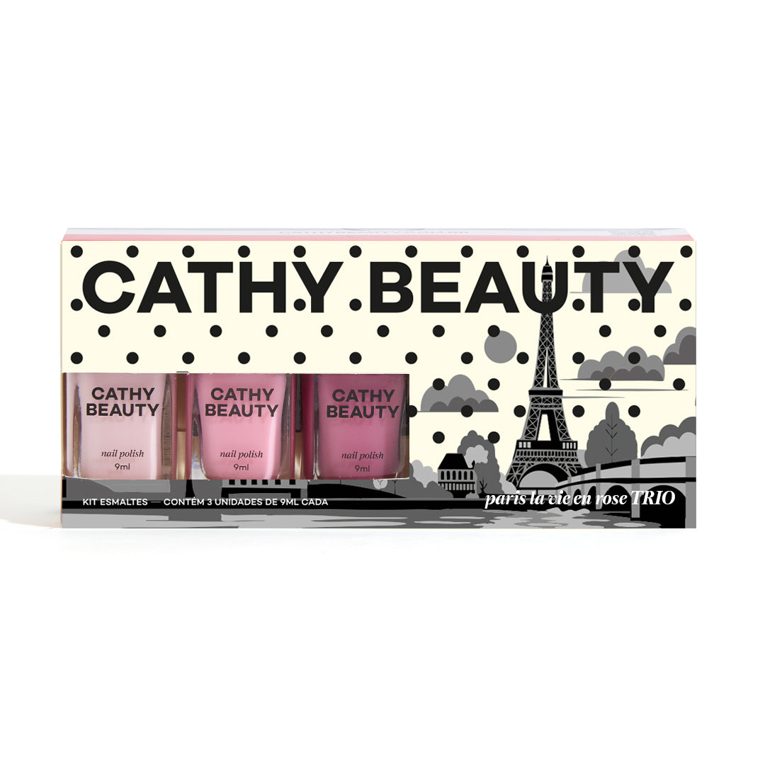 TRIO DE ESMALTES PARIS LA VIE EN ROSE