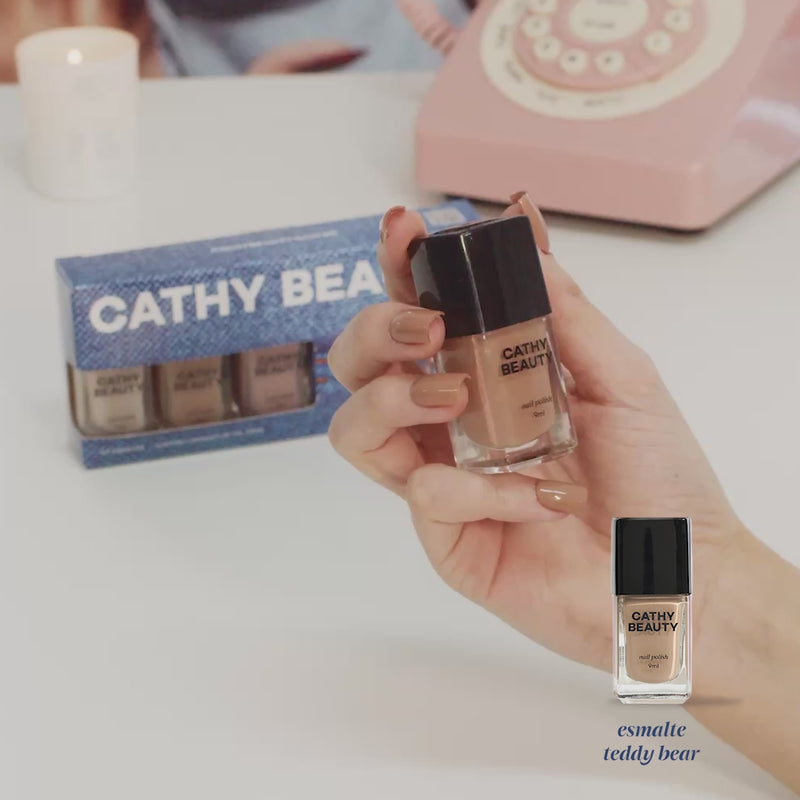 trio de esmaltes teddy bear